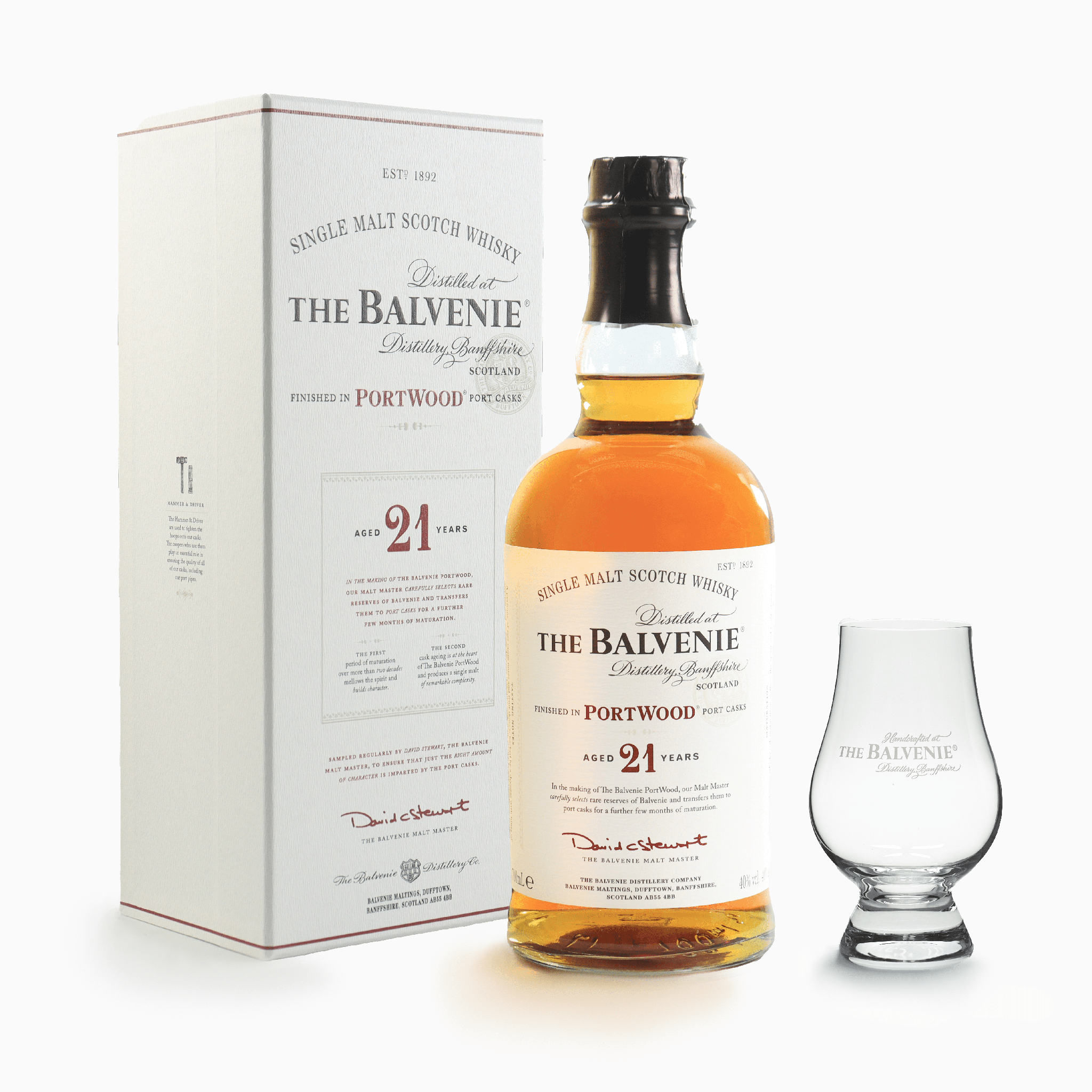 Balvenie - 21 Year Old (Port Wood) + Glencairn Glass