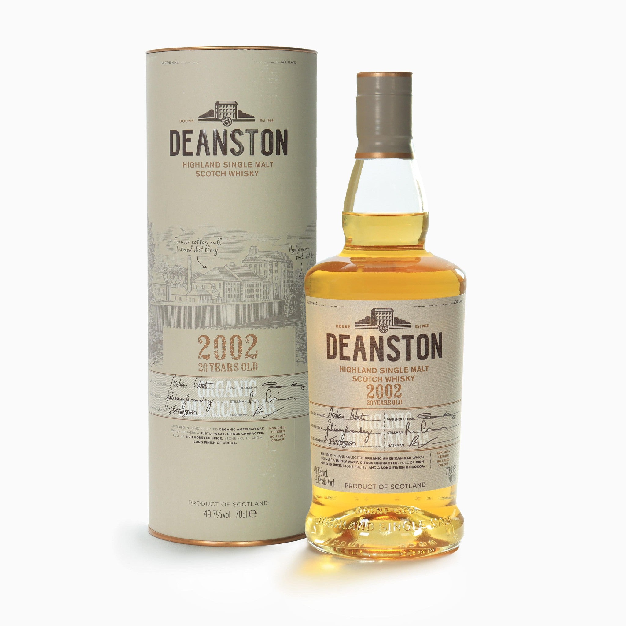 Deanston - 20 Year Old  (2002) Organic American Oak